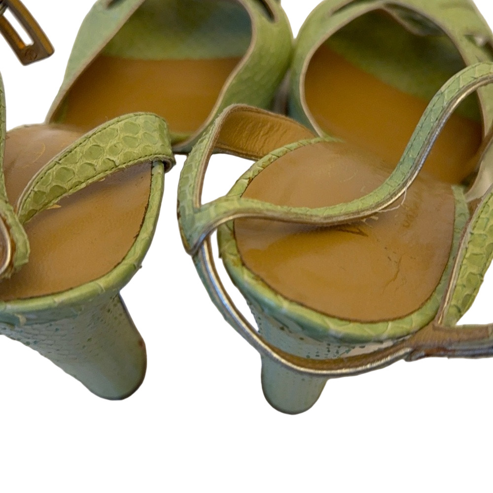 Valentino Garavani Green Textured Heels